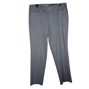 Liz‎ Claiborne Lisa Black Gingham Check Pull On Straight Leg Pants Size 12 NEW